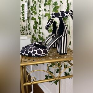 Stylish Black and White Women's Heels